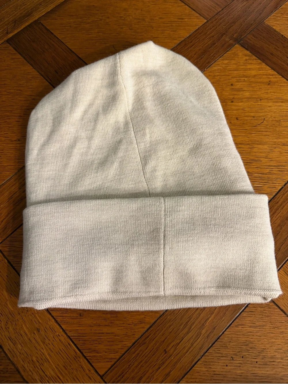 Lululemon Merino Wool Blend Beanie L/XL Ivory Cream Cuffed Hat NWOT